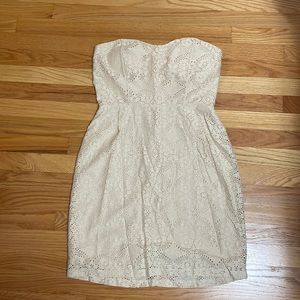 Strapless mini dress, cream, like new, large